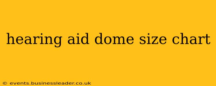hearing aid dome size chart