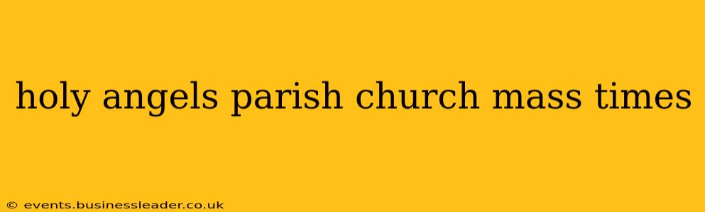holy angels parish church mass times