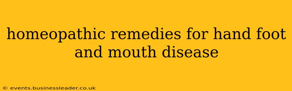 homeopathic remedies for hand foot and mouth disease