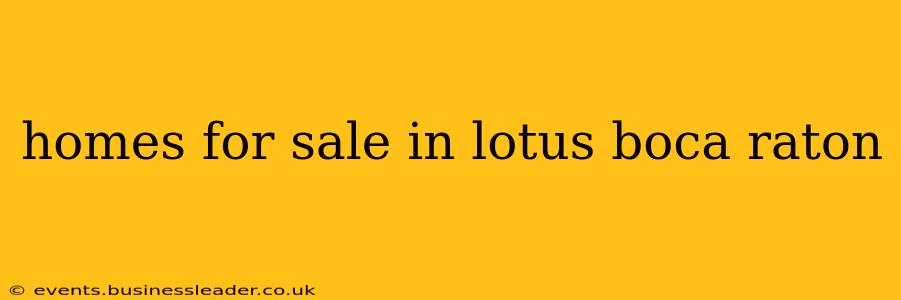 homes for sale in lotus boca raton