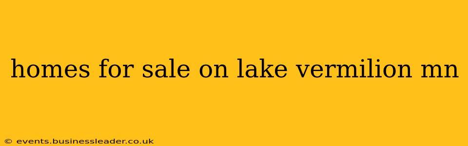 homes for sale on lake vermilion mn