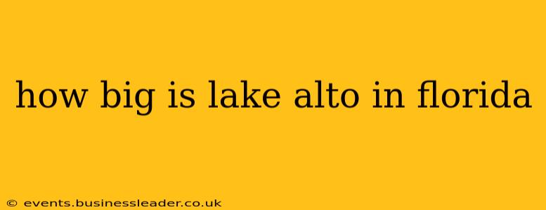 how big is lake alto in florida