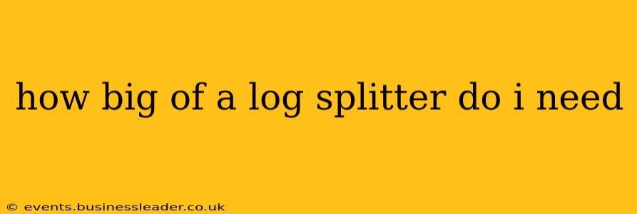 how big of a log splitter do i need