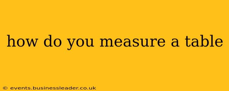 how do you measure a table