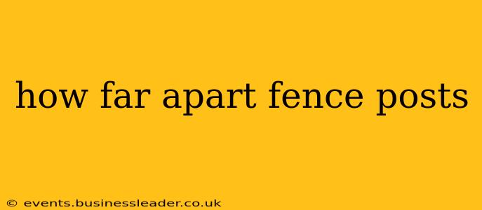 how far apart fence posts