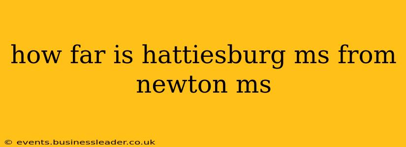 how far is hattiesburg ms from newton ms