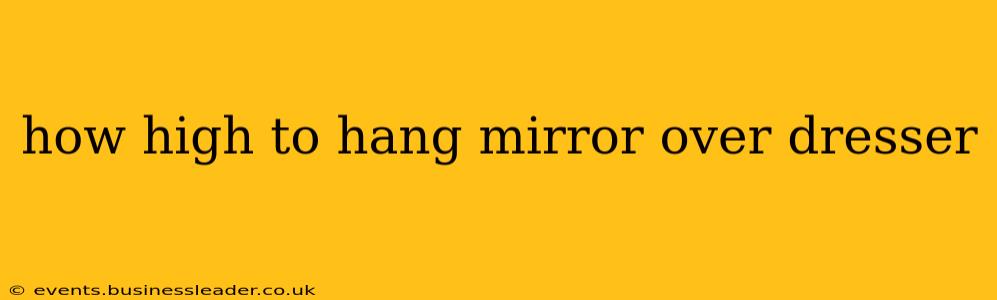 how high to hang mirror over dresser