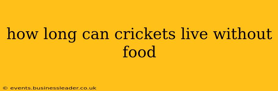 how long can crickets live without food