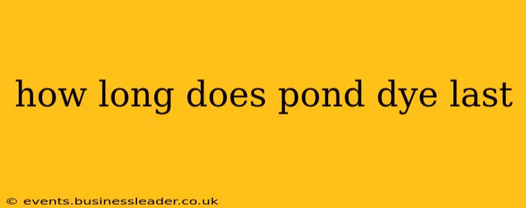 how long does pond dye last