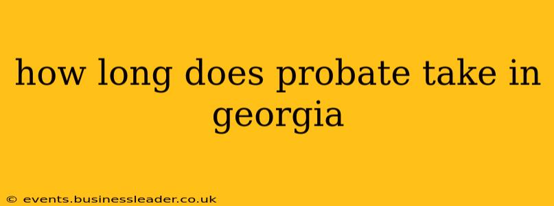 how long does probate take in georgia