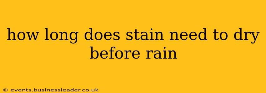 how long does stain need to dry before rain