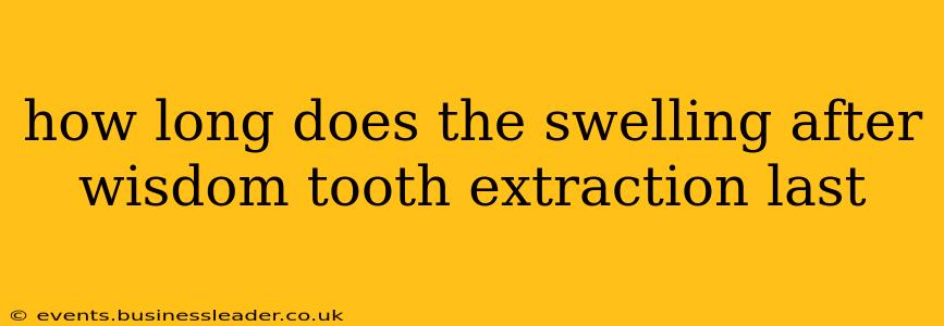 how long does the swelling after wisdom tooth extraction last