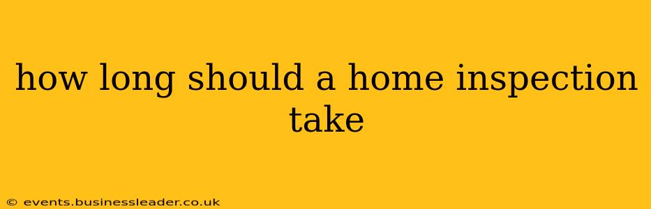 how long should a home inspection take
