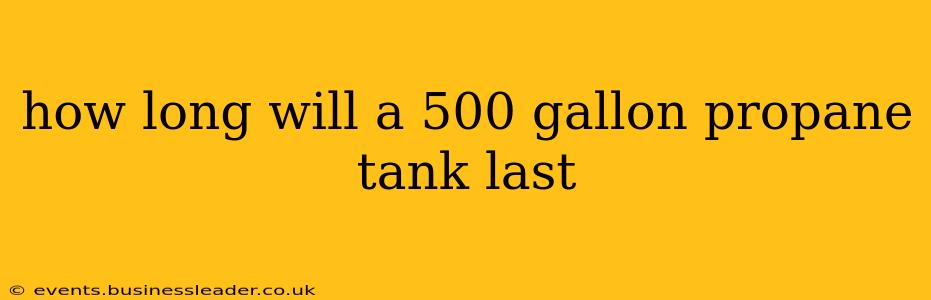 how long will a 500 gallon propane tank last