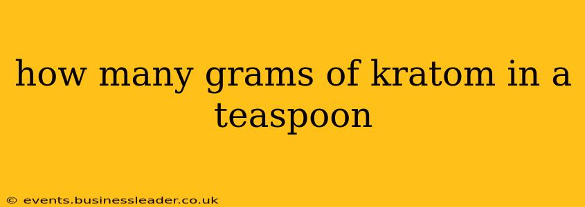 how many grams of kratom in a teaspoon