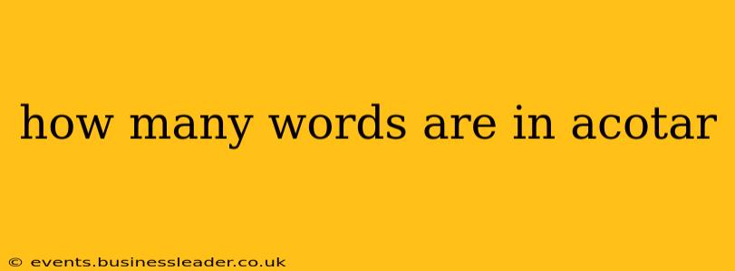 how many words are in acotar