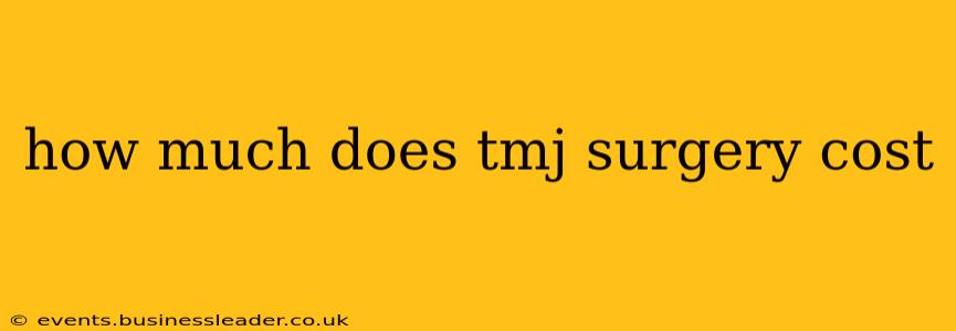 how much does tmj surgery cost