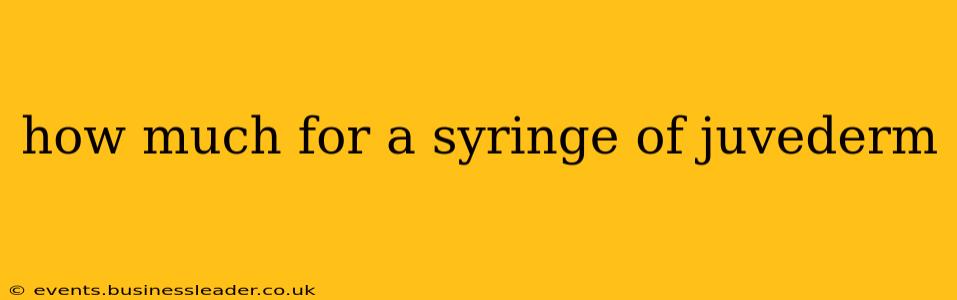 how much for a syringe of juvederm