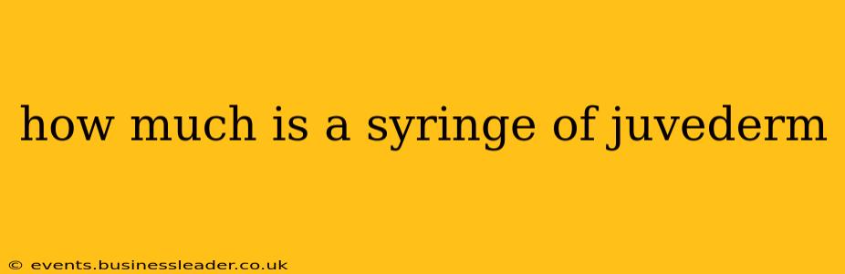 how much is a syringe of juvederm