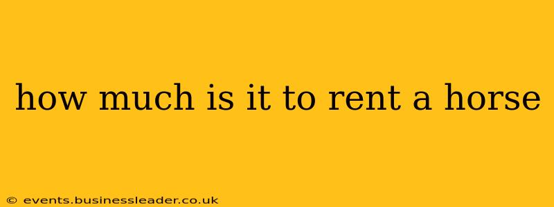 how much is it to rent a horse