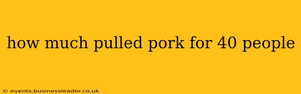 how much pulled pork for 40 people