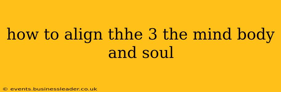 how to align thhe 3 the mind body and soul