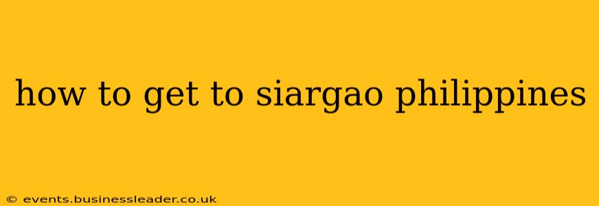 how to get to siargao philippines