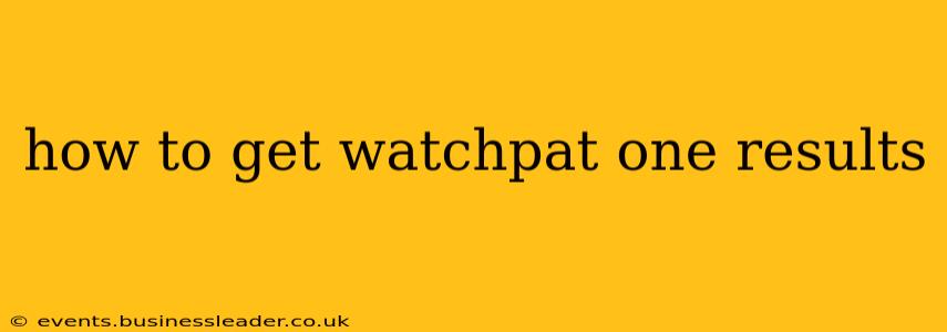 how to get watchpat one results
