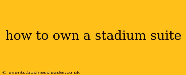 how to own a stadium suite