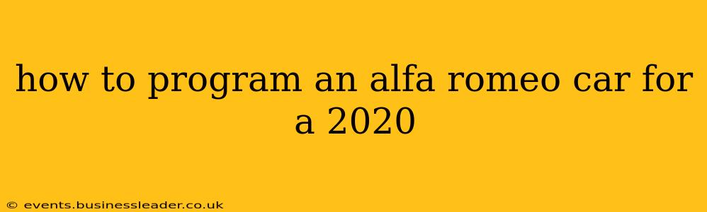 how to program an alfa romeo car for a 2020