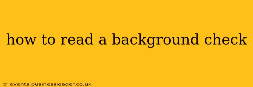 how to read a background check