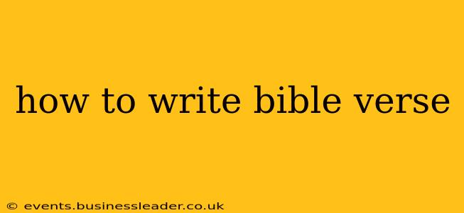 how to write bible verse