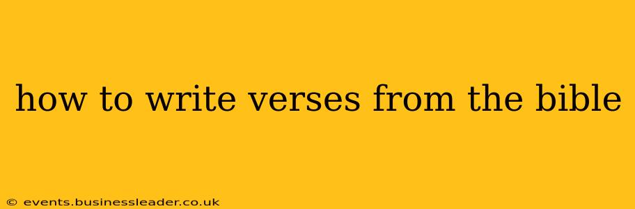 how to write verses from the bible