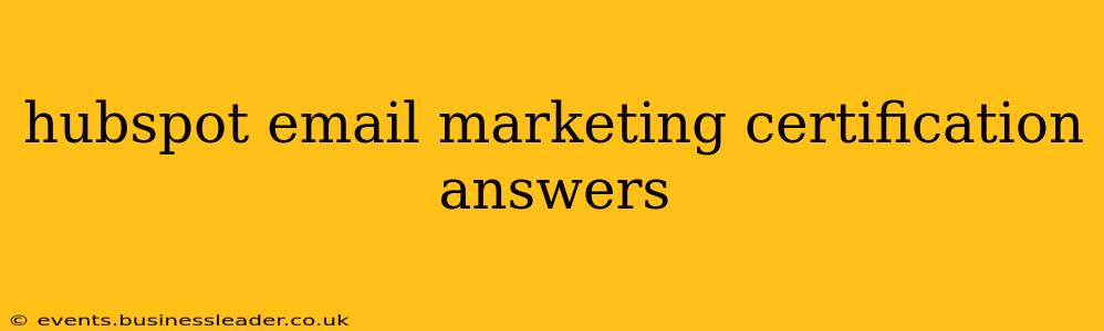 hubspot email marketing certification answers