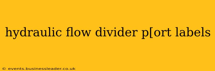 hydraulic flow divider p[ort labels