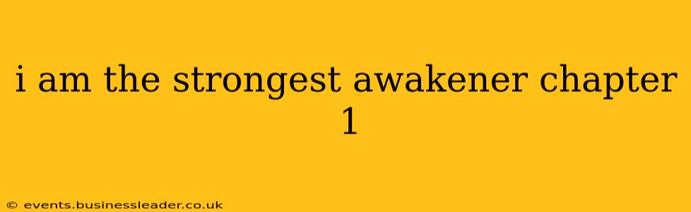 i am the strongest awakener chapter 1