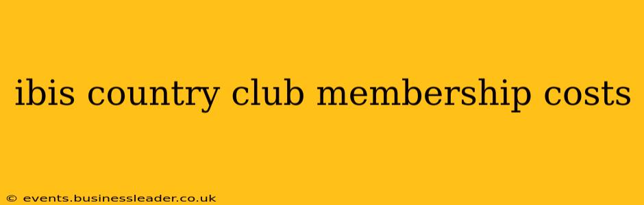 ibis country club membership costs