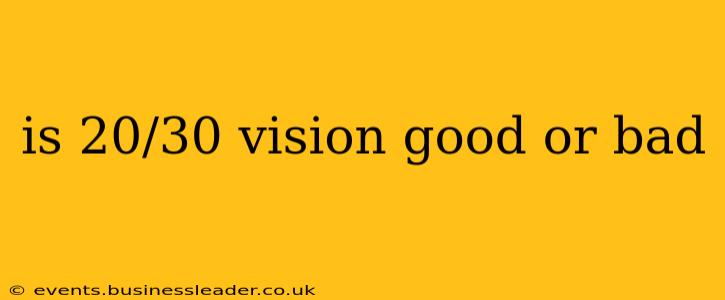 is 20/30 vision good or bad