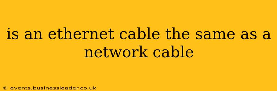 is an ethernet cable the same as a network cable