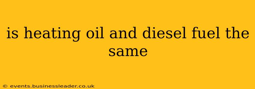 is heating oil and diesel fuel the same
