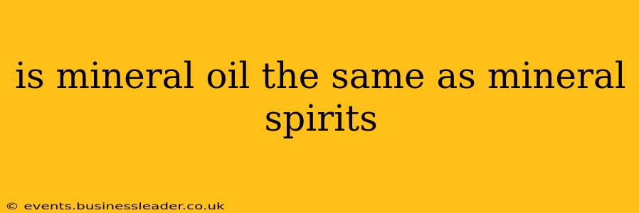 is mineral oil the same as mineral spirits