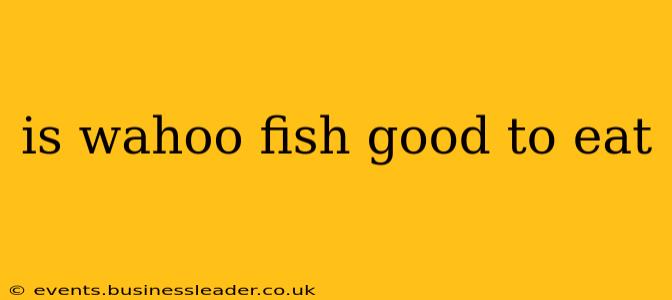 is wahoo fish good to eat