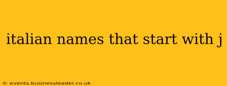 italian names that start with j