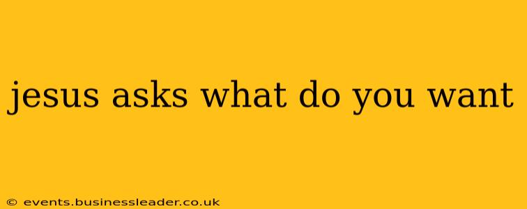 jesus asks what do you want