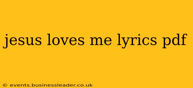 jesus loves me lyrics pdf