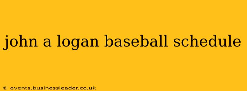 john a logan baseball schedule