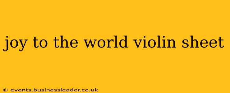 joy to the world violin sheet