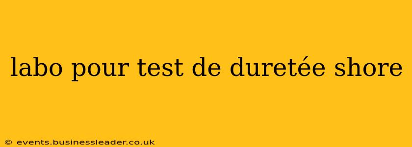 labo pour test de duretée shore