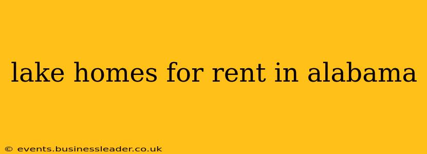 lake homes for rent in alabama