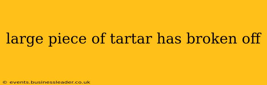 large piece of tartar has broken off